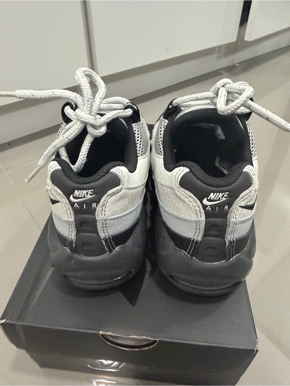 Nike Black and White Mesh Air Max Sneakers - Picture 8 of 11